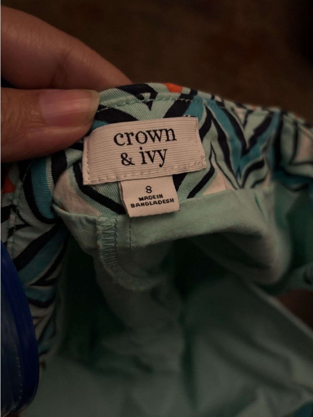 Crown & Ivy Geo Print Skort Retro Y2K Mini Colorblock Teal Orange Size 8 - Picture 2 of 11